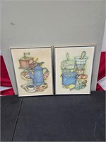 Kitchen Framed Wall Decor Prints Lot of 2