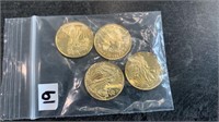 (4) 1/10th Troy oz Gold