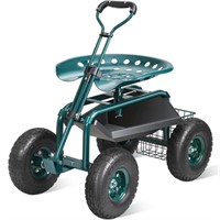 VEVOR Garden Cart Rolling Workseat with Wheels,