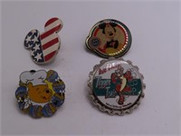 (4) asst Disney Collector's Pins TIgger~Pooh etc