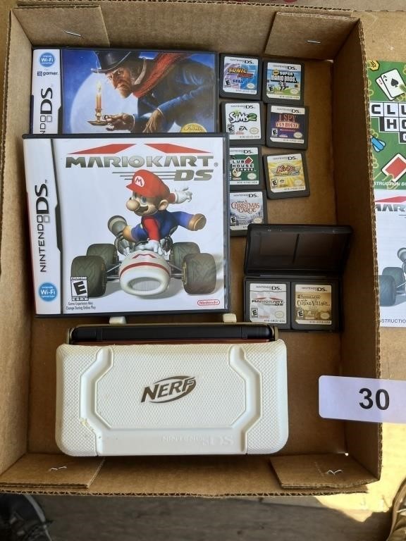 Nintendo DS w/ Nerf Case + Several Games