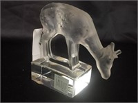 Lalique Crystal Deer Figure - 3" Tall