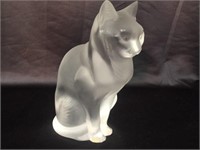 Lalique Crystal Cat, Large - 8" Tall