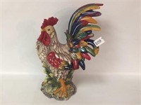 Large Ceramic Rooster by J Willfred - 16" Tall