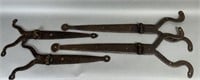 2 pair of hand wrought iron wrapped pin strap