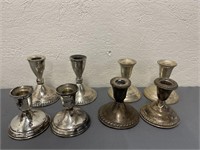 Lot of 8 Weighted Sterling Silver Candle Holders