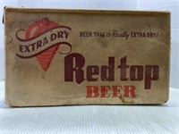 RED TOP BEER CARDBOARD CASE WITH ALL 24 BOTTLES