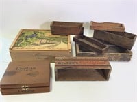 8 Wooden Vintage Advertising Boxes