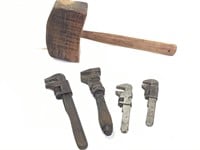 Pimitive Mallet & Pipe Wrenches
