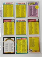 HOCKEY & BASEBALL CARD CHECKLISTS