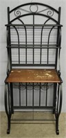 Wrought Iron Wine Holder/ Rack W/ Wood Top