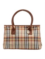 Burberry Leather Trimmed Tote