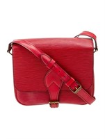 Louis Vuitton Red Epi Brass Hardware Messenger Bag