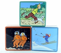 Lot de 5 boîtes en métal Tintin