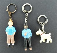 Lot de 3 porte-clés Tintin (Bata)