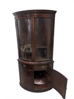 Vintage Mahogany Bow Front Corner Cabinet