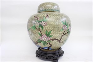 Chinese Cloisonne Cover Jar Vase