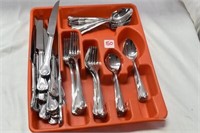 55 PIECE REED & BARTON STAINLESS FLATWARE IN TRAY