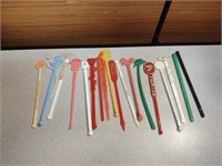 Vintage swizzle sticks, some advertising