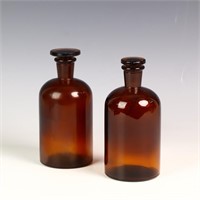 Vintage TCN Co brown apothecary bottles