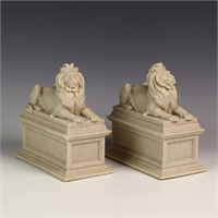 Heavy resin made in USA lion bookends