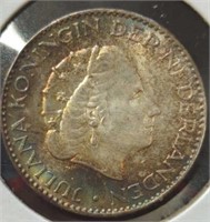 Silver 1957 Netherlands coin