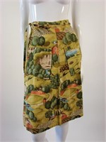 1970s Novelty Printed Wrap Skirt