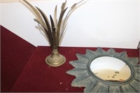 Sunray Mirror & Metal Reed Candle Stand