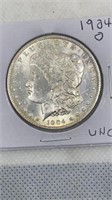 1904-O Morgan silver dollar, polished