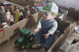 John Deere Boy doll w/ Tractor