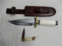 12" TIMBER RATTLER TR24 BOWIE KNIFE & POCKET KNIFE