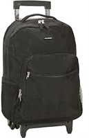 Rockland Double Handle Rolling Backpack, Black,