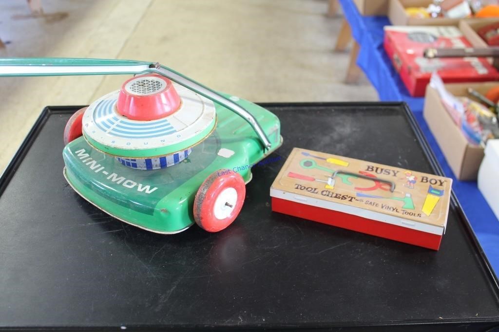 Busy Boy Tool Box and Mini Mow (Missing Wheel