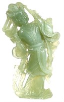 Carved Green Jade GuanYin Statue