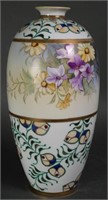 Hand Painted Nippon Floral Vase