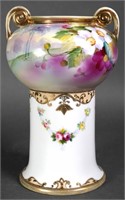 Hand Painted Nippon Floral Vase