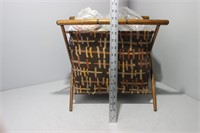 Vintage Wooden Yarn Basket w/ Contents