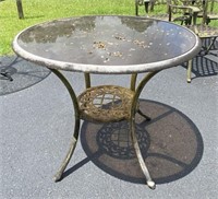 Small Round Glass Top Outdoor Table