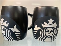 Starbucks 2011 Black Etched Logo Mugs