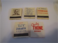 Lot of 5 Vintage Political MatchBooks 4 Unused