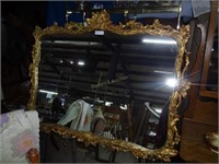 Carved Gold Gilded Banquet Mirror In Vine & Foliag