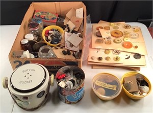 12 Pounds of Vintage Buttons & Containers