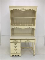 TWO PIECE DESK WITH BOOKCASE HUTCH