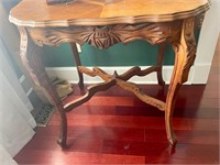 antique wood side table ornate side table