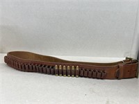 Leather gun cartridge belt w/6 rnds of 38 Special