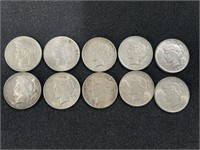 10 - 1920'S PEACE SILVER DOLLARS