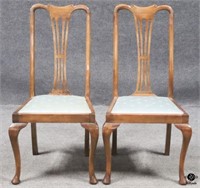 Pair of Wood Dining Chairs