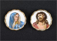 2 Miniature Limoges Porcelain Religious Plates