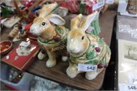 FITZ & FLOYD CERAMIC BUNNY JARS