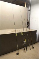 (3) Regular Fishing Poles & (2) Fly Fishing Poles
